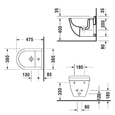 Подвесное биде Duravit Starck 3 2231150000