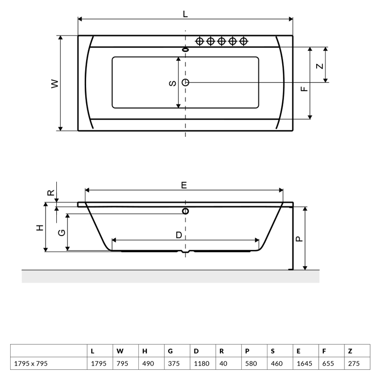 Акриловая ванна Excellent Aquaria Lux 180x80