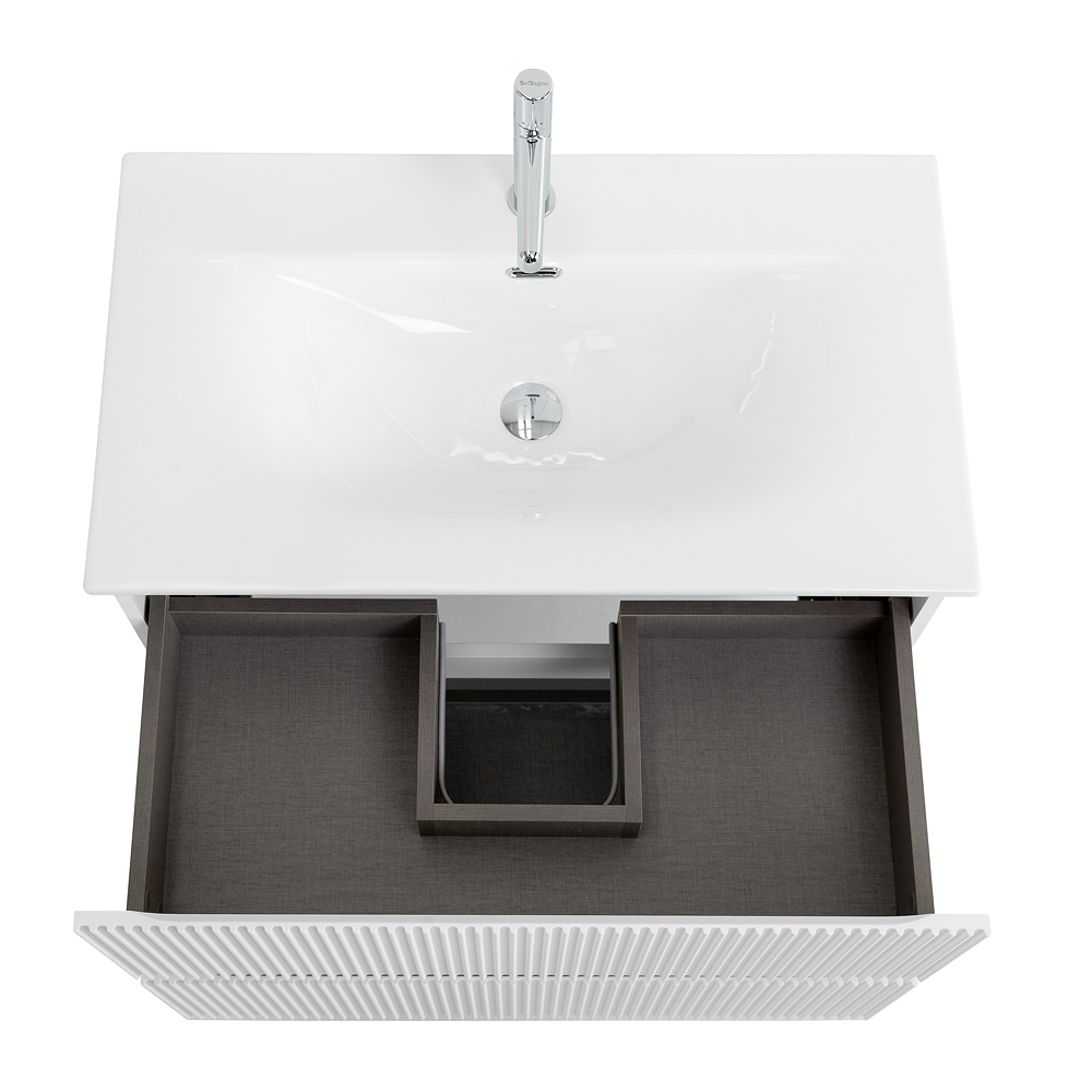 Тумба с раковиной BelBagno Uno 80 см Bianco Opaco