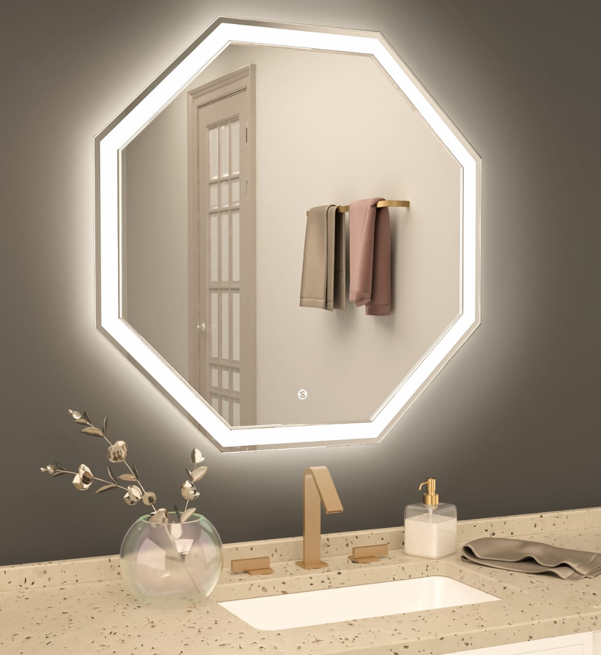 Зеркало Art&Max Argo 70x70 см, с подсветкой