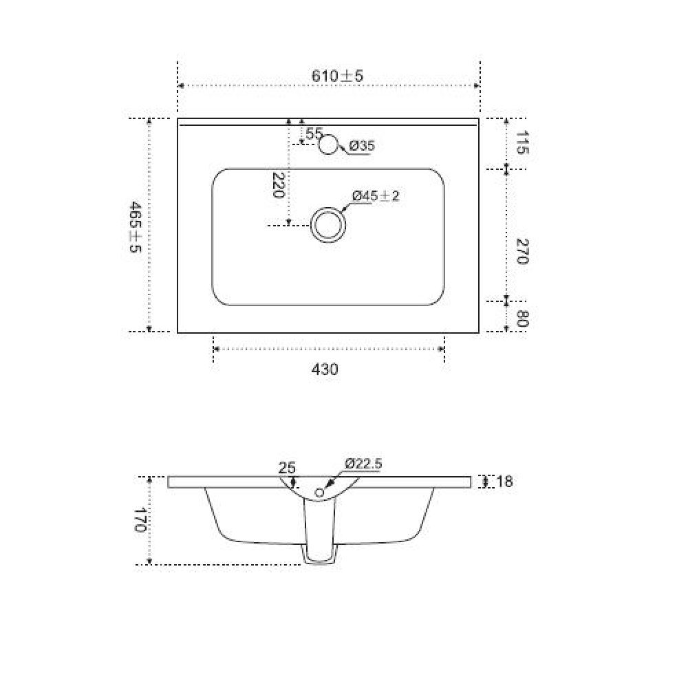Раковина Am.Pm Sense 60 см M7BWCC0602WG