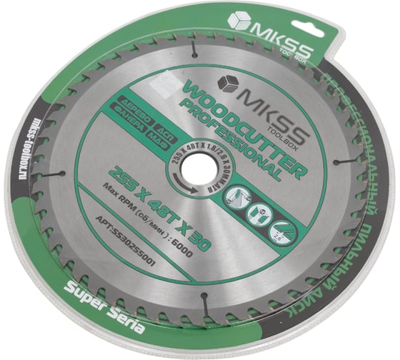 Диск пильный по дереву MKSS Toolbox Woodcutter Professional SS3025 255x48Тх1.8/2.6x30 мм SS30255001