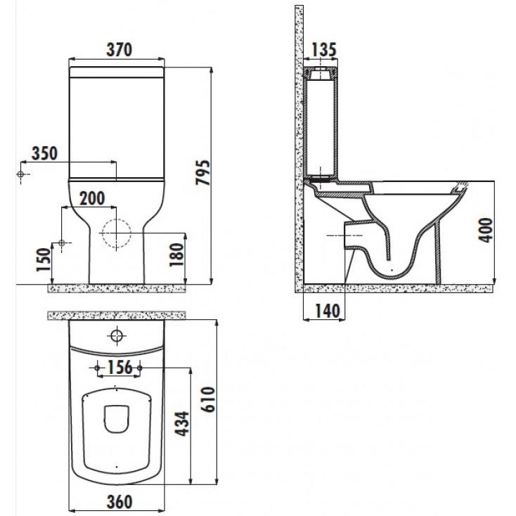 Унитаз-компакт Creavit Lara LR410+LR310