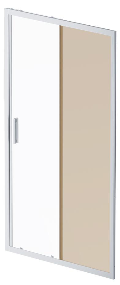 Душевая дверь Am.Pm Gem 110x195 прозрачное/бронзовое стекло, матовый хром