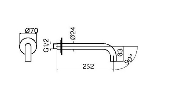 Излив для ванны Plumberia IXO SPT0260NO черный матовый