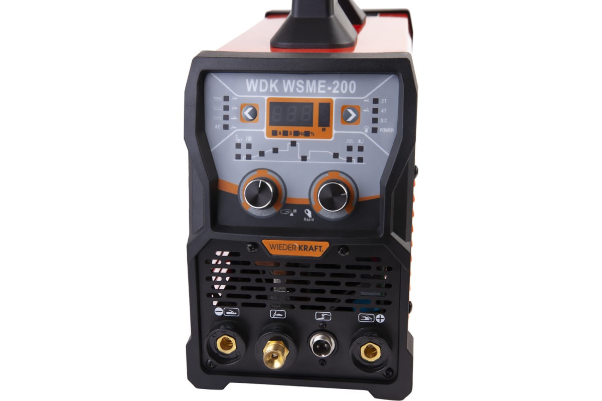 Сварочный инвертор аргонодуговой сварки Wiederkraft AC DC PULSED TIG  WDK WSME-200