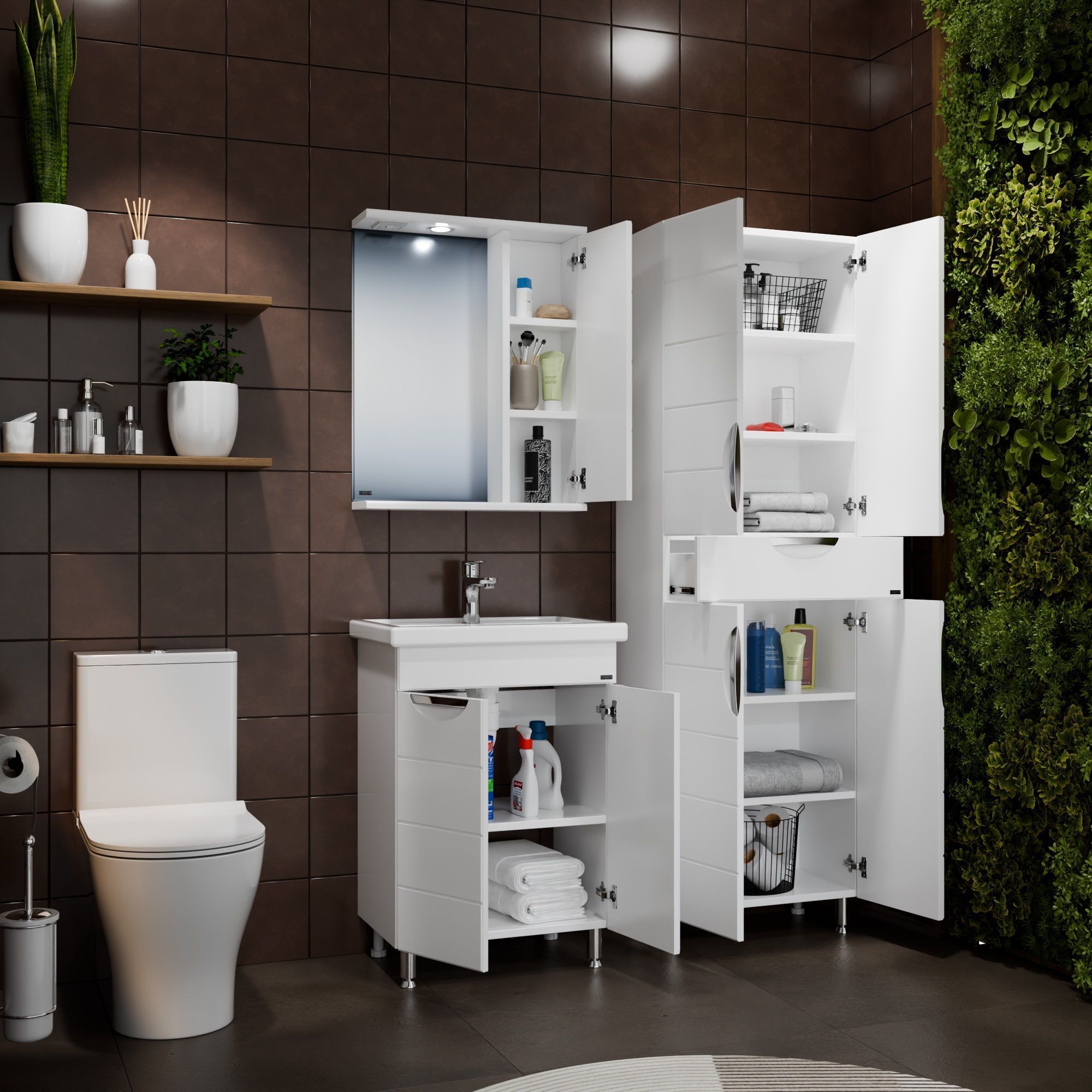 Шкаф пенал Санта Родос 60 см напольный 506003