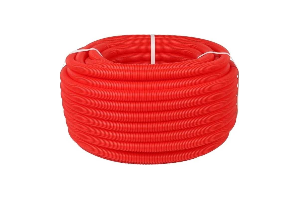 Труба гофрированная Hoobs d 25, 25x29, цвет красный, для труб Dn20, бухта 50 м HB-PEGF-2529RED