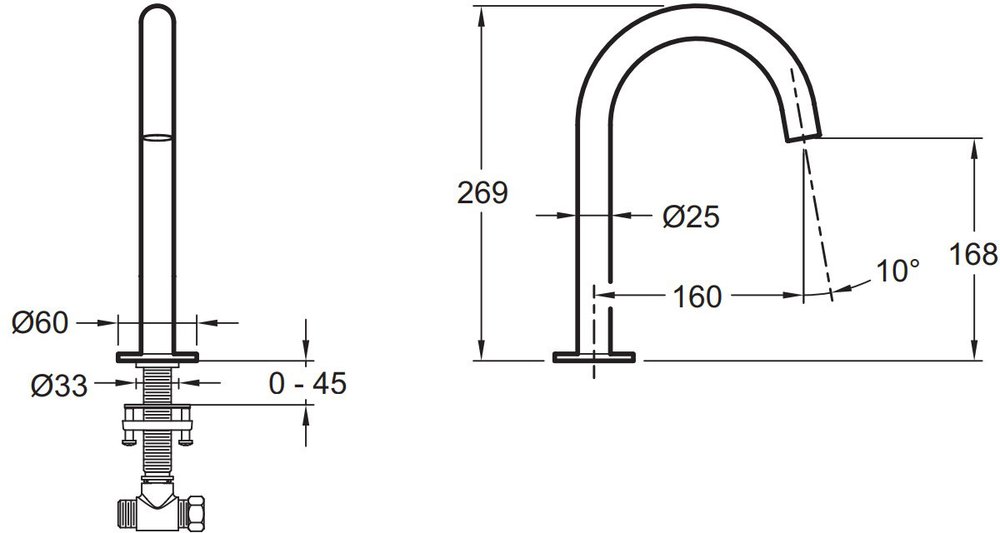 Излив Jacob Delafon Grands Boulevards E25387-CP