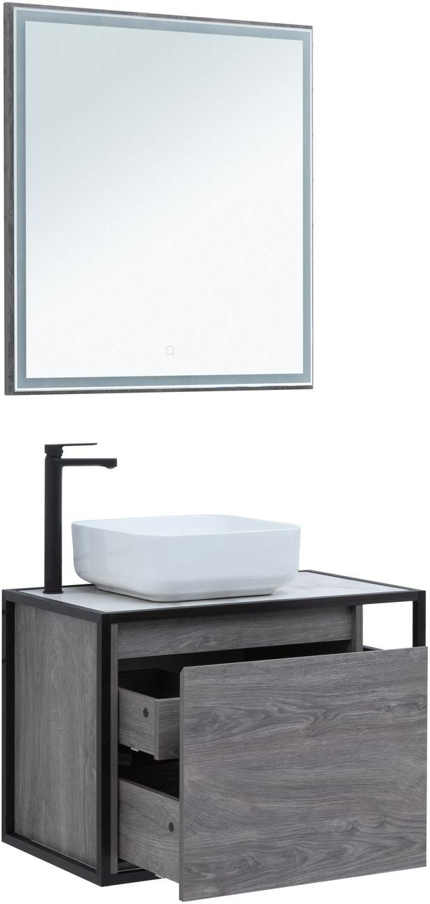 Мебель для ванной Aquanet Nova Lite Loft 75 см со столешницей, чаша слева, дуб рошелье