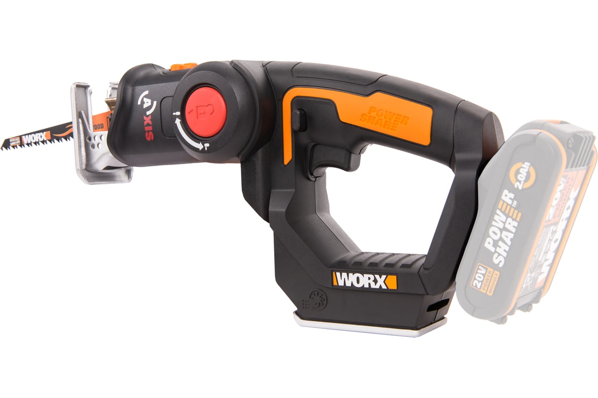 Аккумуляторный лобзик/сабельная пила Worx Axis WX550.9