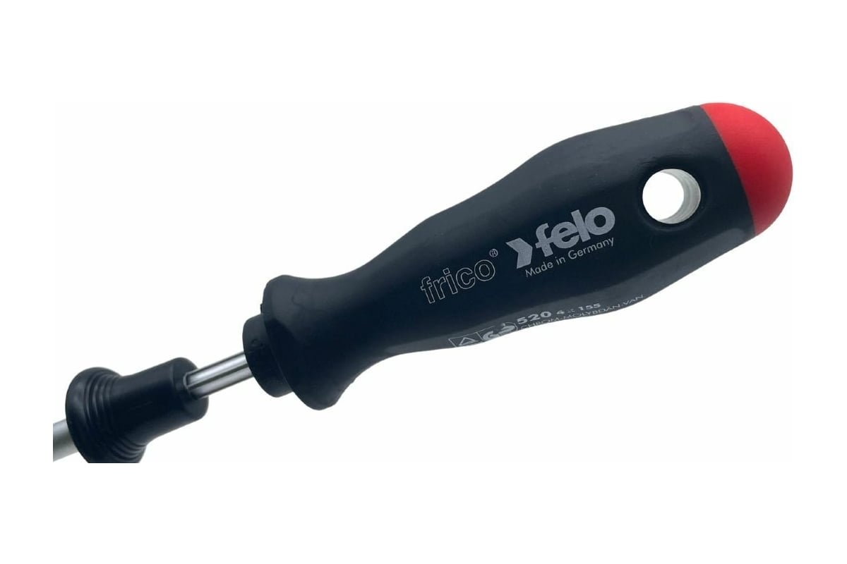 Плоская отвертка Felo шлицевая, SL 4,0х0,8, с захватом для крепежа 52004510