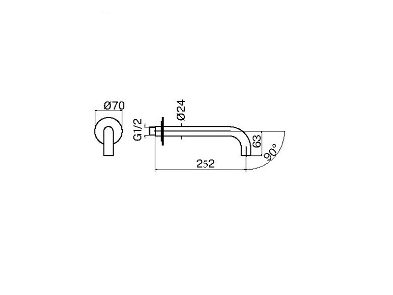 Излив для ванны Plumberia IXO SPT0258NO черный матовый