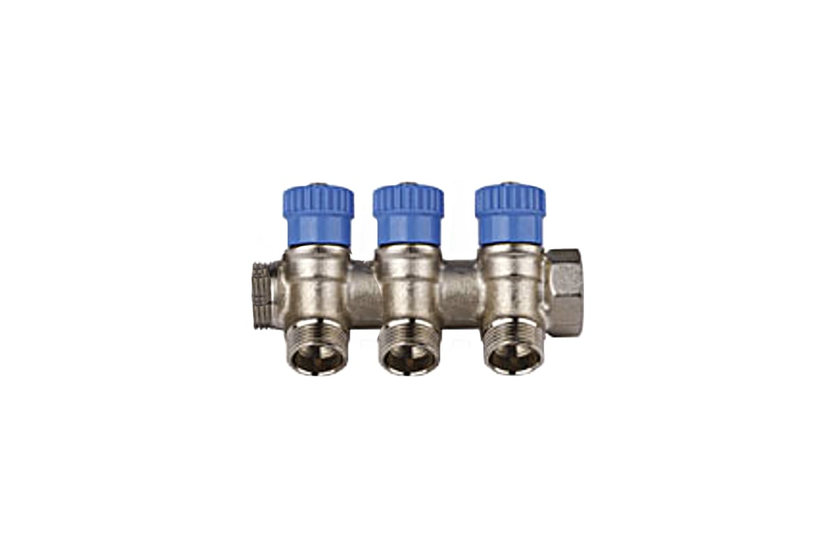 Коллектор с вентилями (вход 3/4"; выходы 1/2") для трубопровода GENERAL FITTINGS 51046-3/4-1/2-CT3