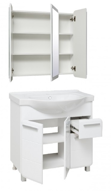 Мебель для ванной Руно Эрика 80 см, белый