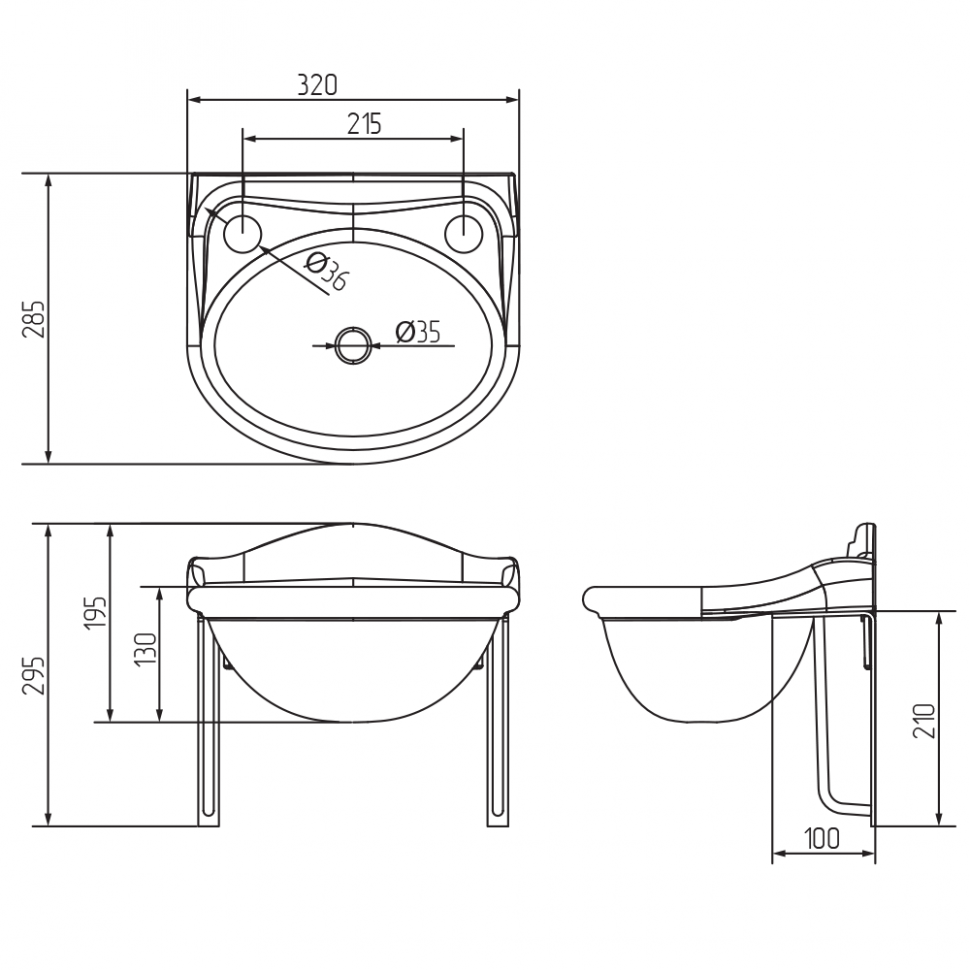 Раковина Migliore Milady 32 см ML.MLD-25.742S.BI отверстие слева