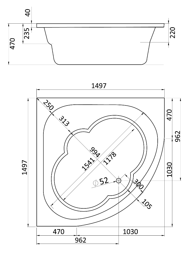 Фронтальная панель Santek Канны 150x150