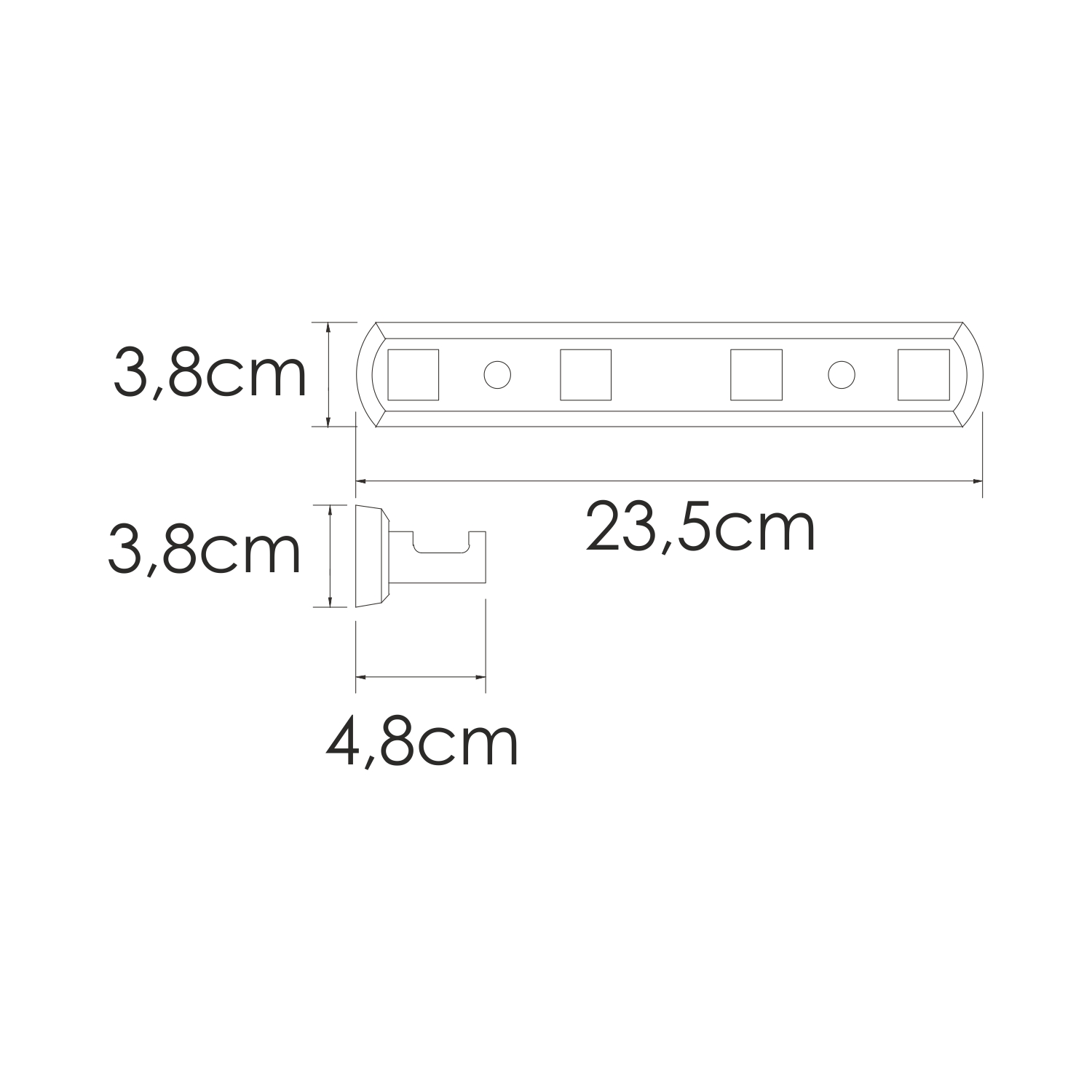 Крючок WasserKRAFT Rhin K-8774, планка 4 крючка