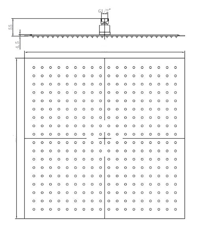 Верхний душ RGW Shower Panels SP-82B 30x30 черный