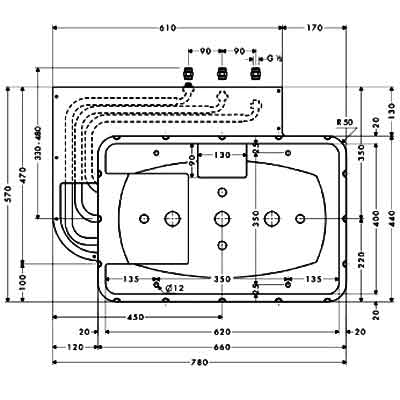 Скрытая часть Hansgrohe для прямоугольного Raindance Rainmaker Hansgrohe 28414180