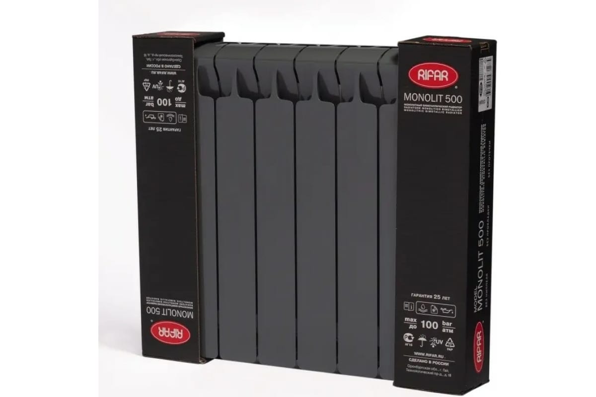 Радиатор Rifar Monolit 500x8 секций НП левый MVL Титан RM5008 MVL 7012