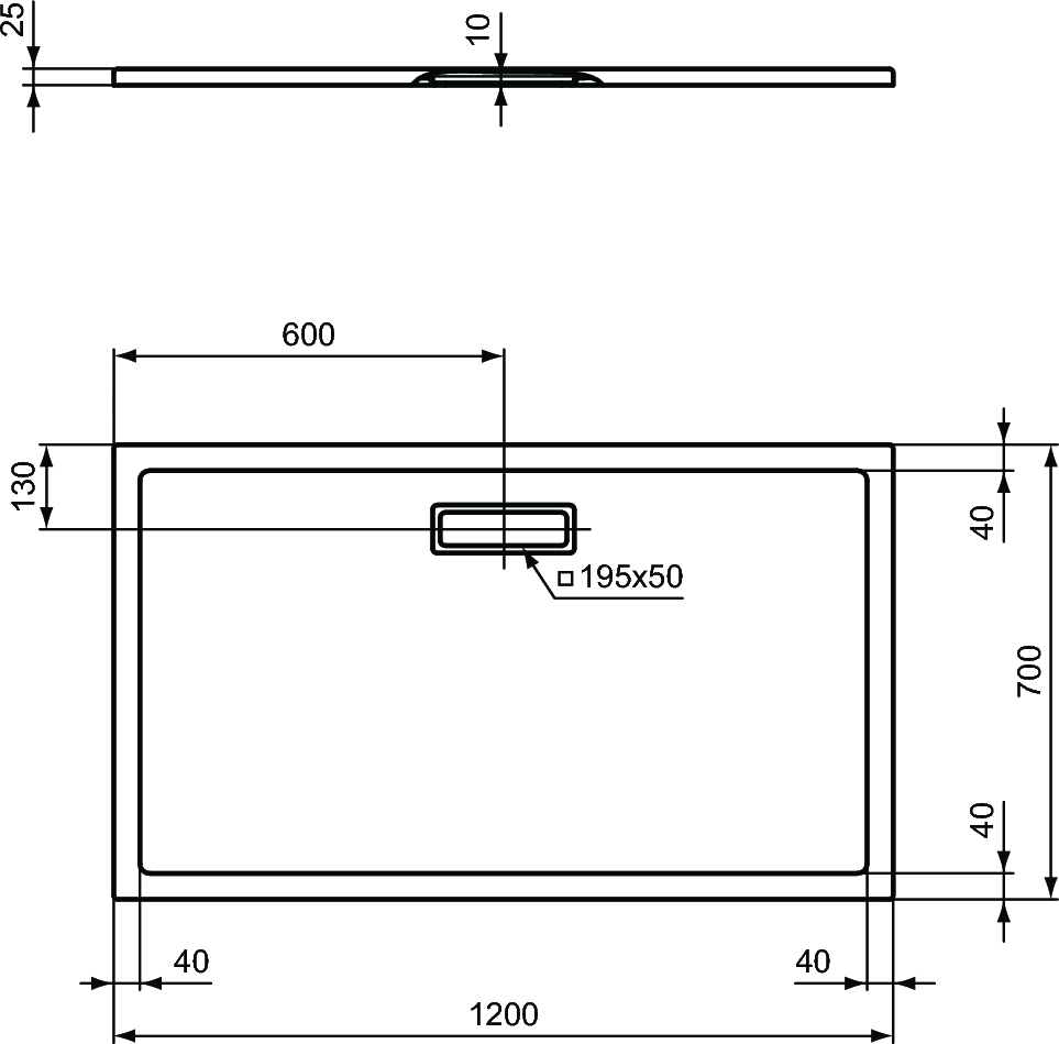 Поддон для душа Ideal Standart Ultra Flat New 120x70, белый матовый