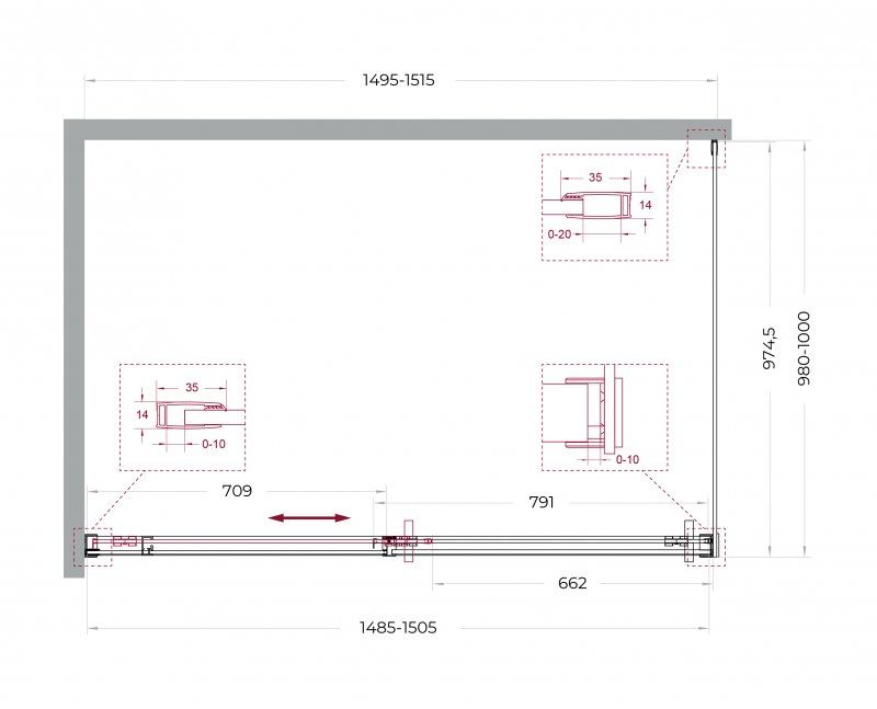 Душевой уголок BelBagno SOFT_CLOSE-1-AH-1-150/100-C-GM 150x100 прозрачный, оружейная сталь Душевой уголок BelBagno SOFT_CLOSE-1-AH-1-150/100-C-GM 150x100 прозрачный, оружейная сталь