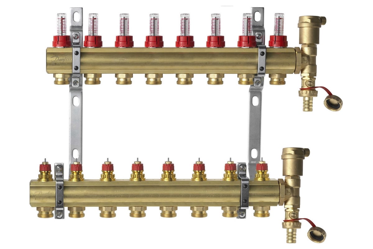 Комплект коллекторов Danfoss FHF-8F set, 8 выходов 088U0728 049527