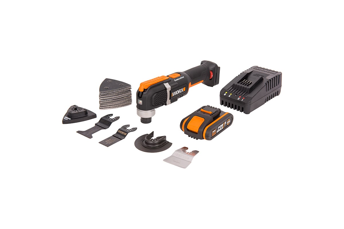 Аккумуляторный реноватор Worx 20 В, 2 Ач х 1, ЗУ 2 А, кейс WX696