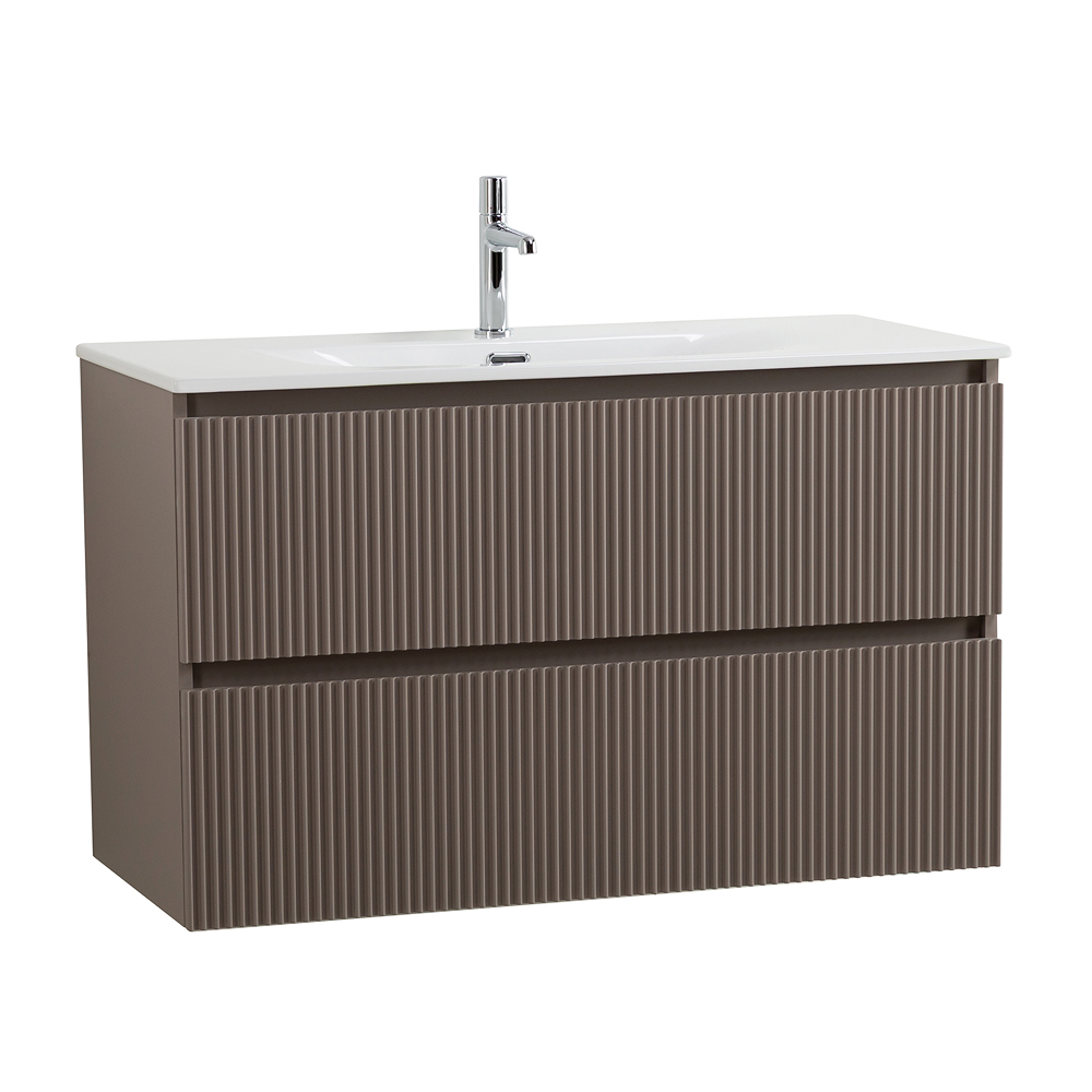 Тумба с раковиной BelBagno Uno 100 см Бежевый матовый