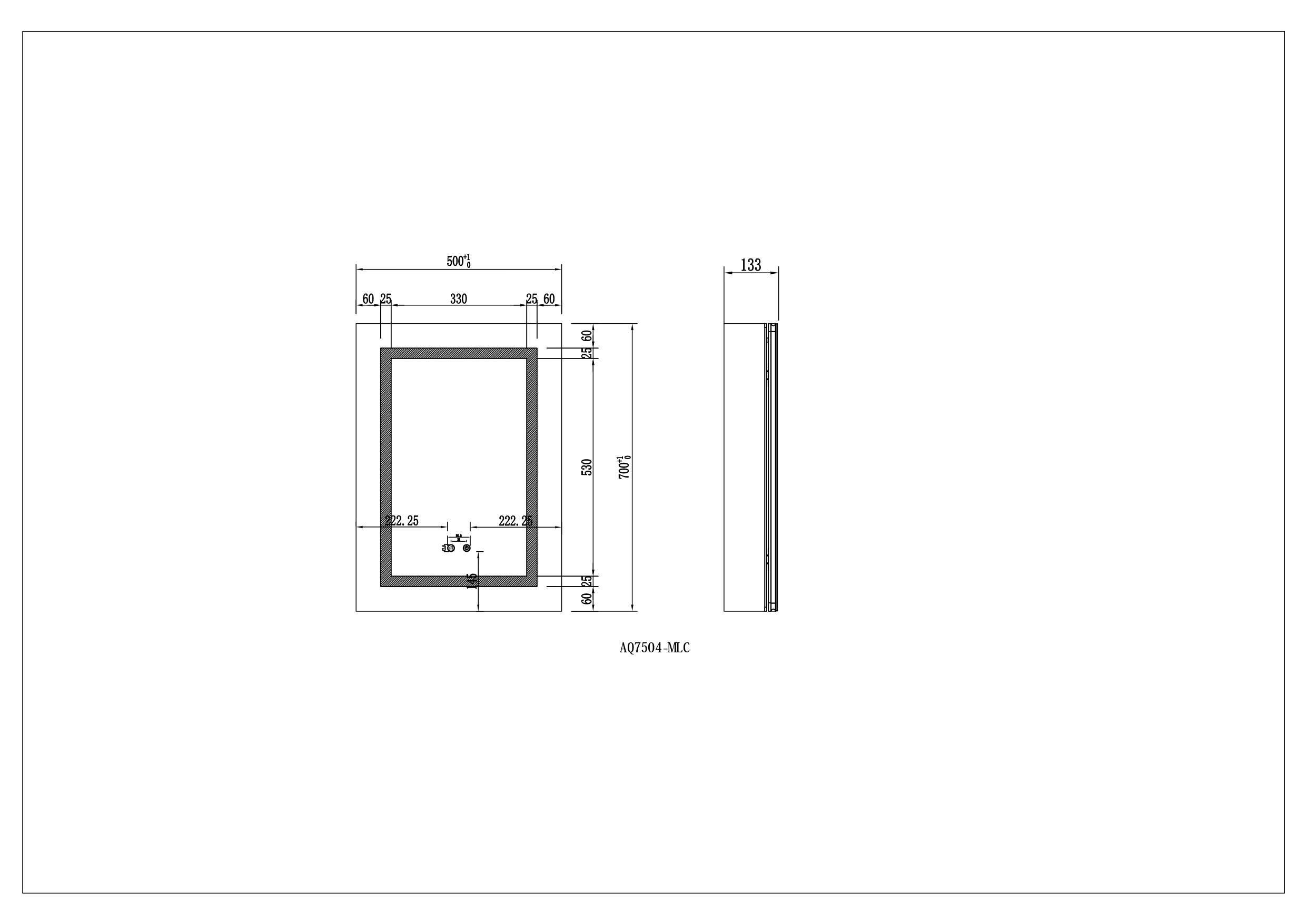 Зеркальный шкаф Aquatek 50x70 см с подсветкой, антипар, хром AQ7504-MLC