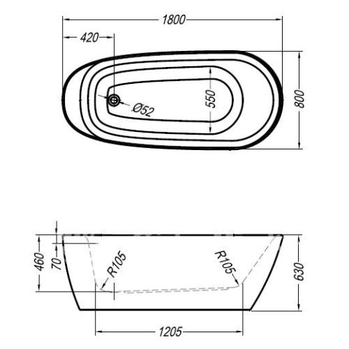 Акриловая ванна Kolpa-San Adonis FS 180x80 см Basis