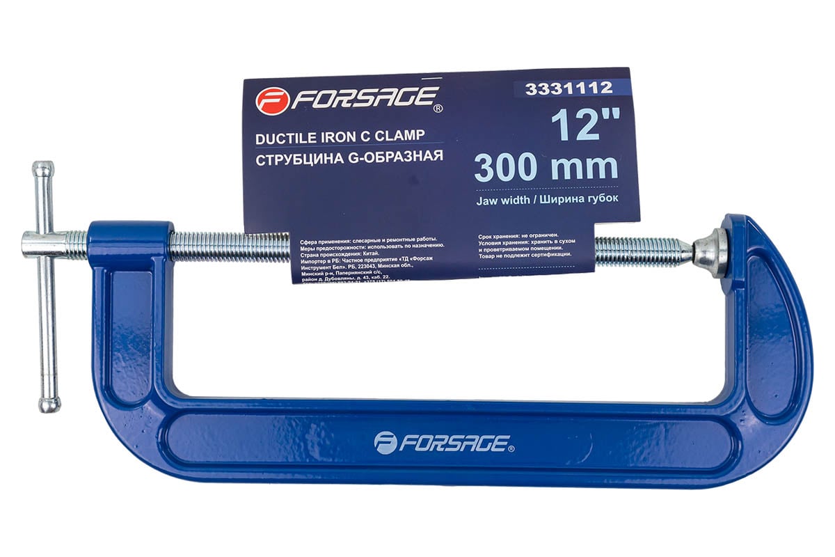 Струбцина G-образная Forsage Profi 12" 300мм (вес-3.75кг) F-3331112(54257)