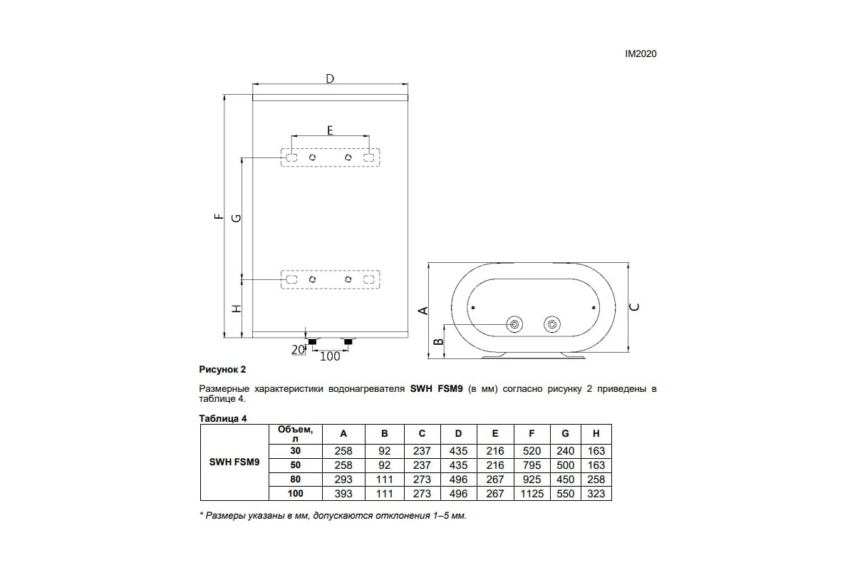 Накопительный водонагреватель Timberk FSM9 30 л, вертикальный, 1500W, сухой SWH FSM9 30 V
