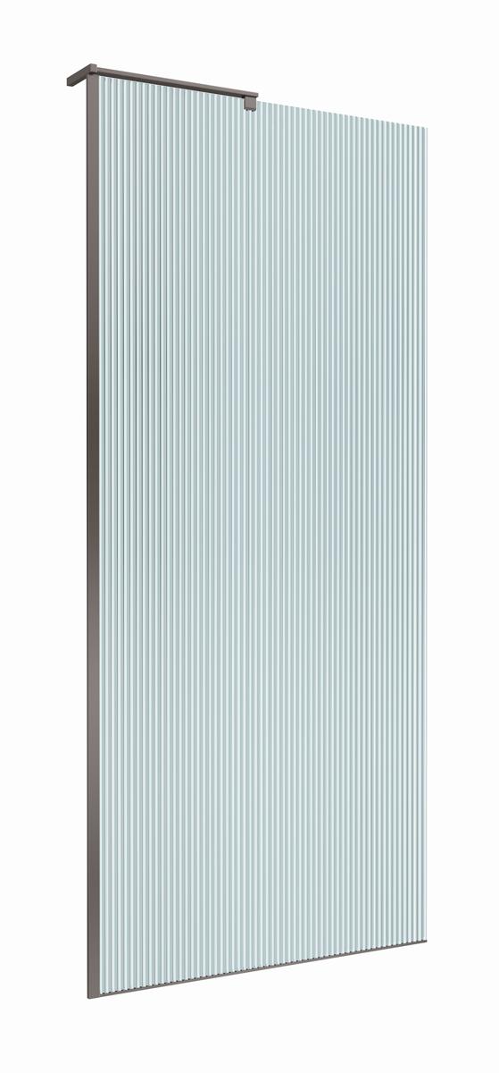 Душевая перегородка Belbagno UNO-L-1-TB-90-FL-GM 90x200 рифленая, оружейная сталь