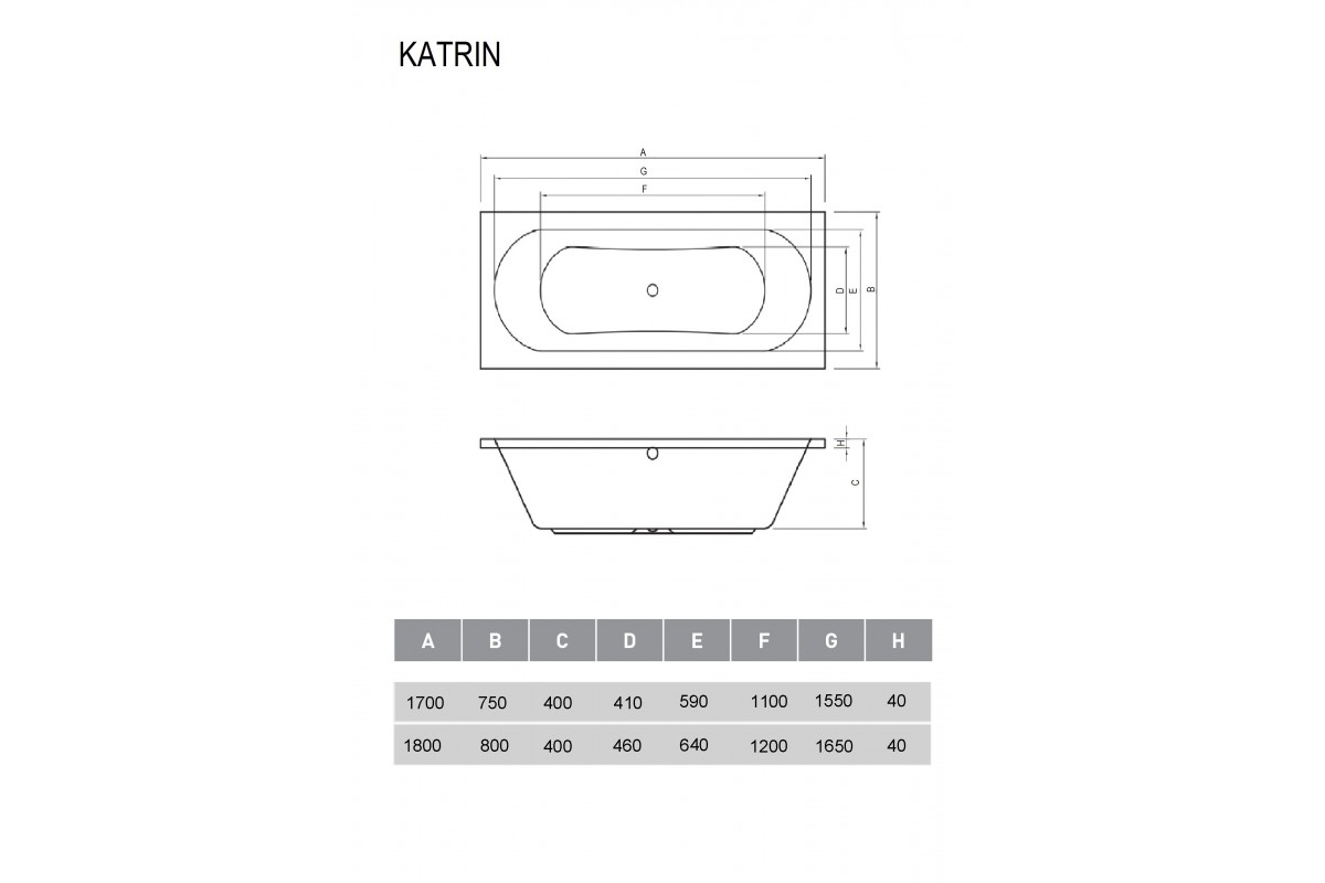 Акриловая ванна Relisan Katrin 180х80 см Гл000026033