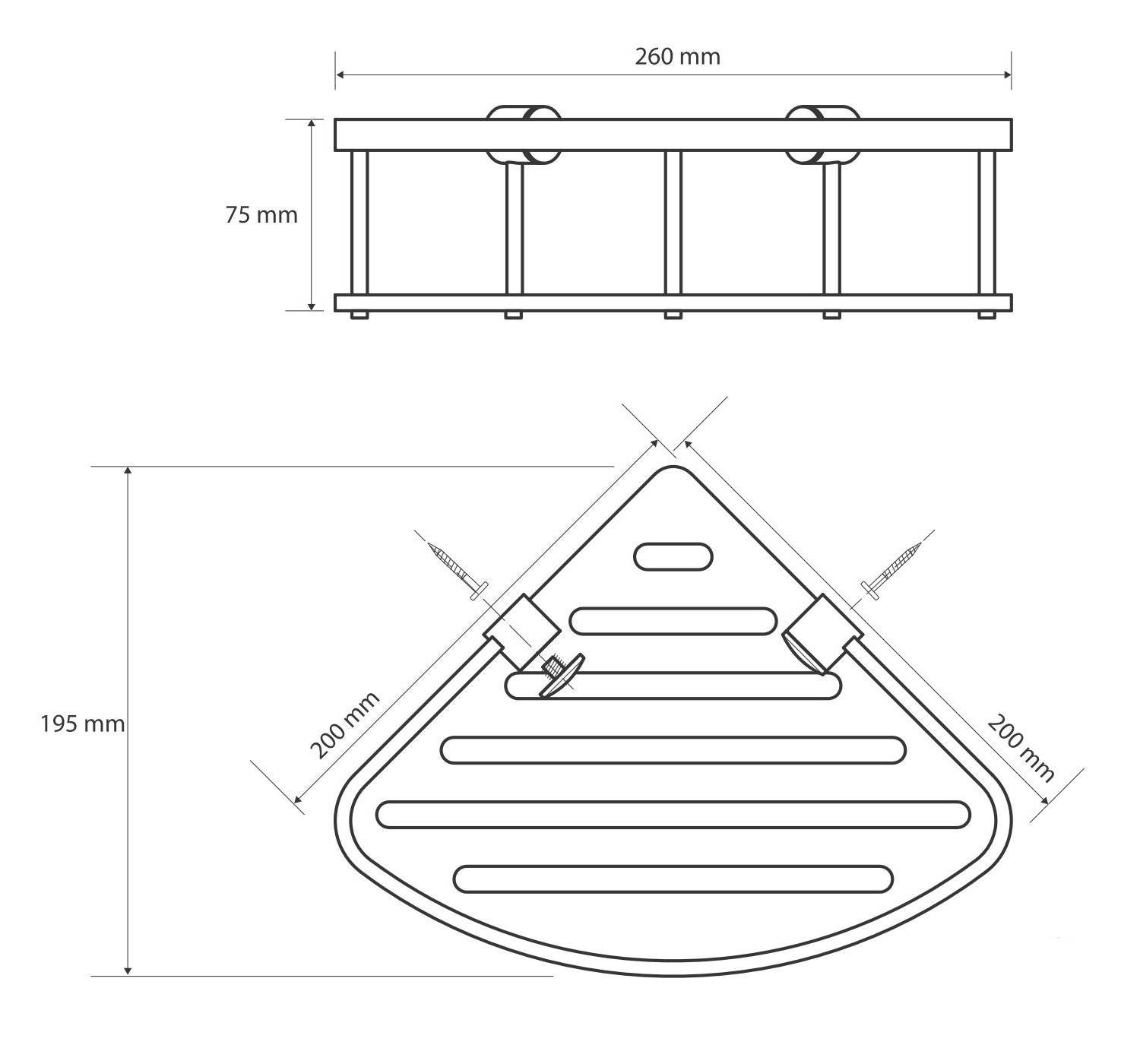 Полка Bemeta Cytro 146208386 26 см угловая, черная