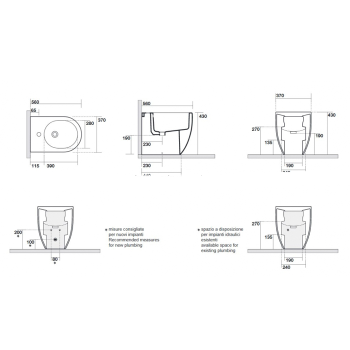 Напольное биде Kerasan Flo 312201*1 56x37 см белый