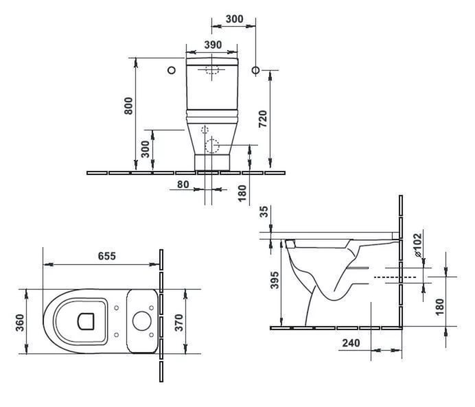 Чаша для унитаза Duravit Starck 3 01280900001 с антигрязевым покрытием