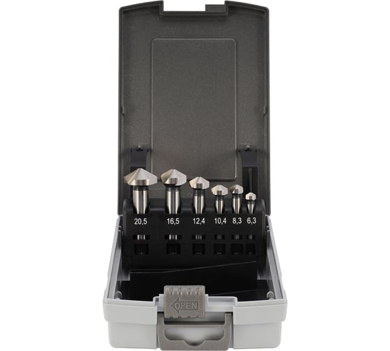 Набор зенковок H-Tools 120гр. 6.3-20.5мм 3z HSSE-Co5 6шт 890806EHT