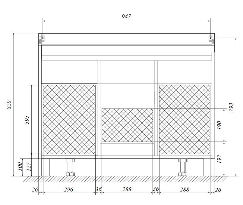 Тумба с раковиной 1MarKa Cube 100 см, 2 ящика, белый