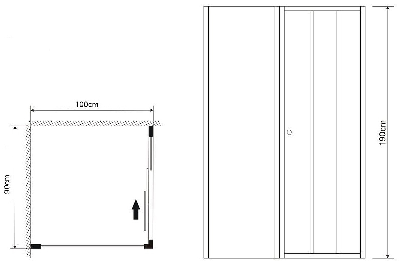 Душевой уголок Grossman Falcon GR-D90-P100Fa 90x100 прозрачный, хром