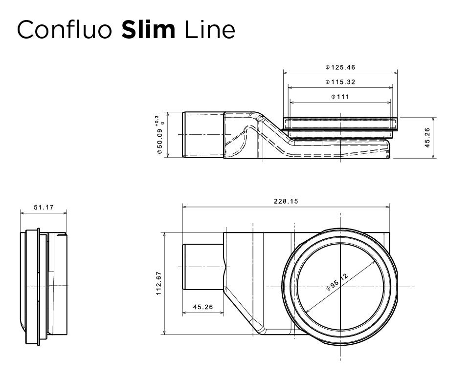 Душевой лоток Pestan Confluo Slim Line 650+ хром матовый