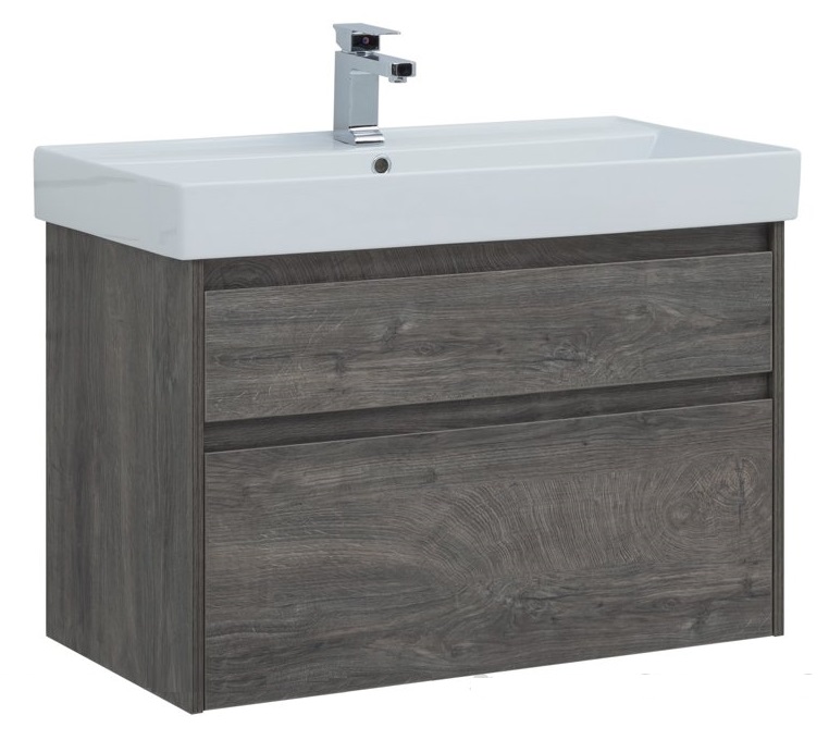 Тумба с раковиной Aquanet Nova Lite 90 см, 2 ящика