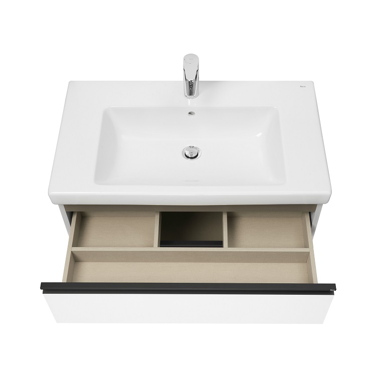 Мебель для ванной Roca Domi 80 см, 2 ящика, белый глянец