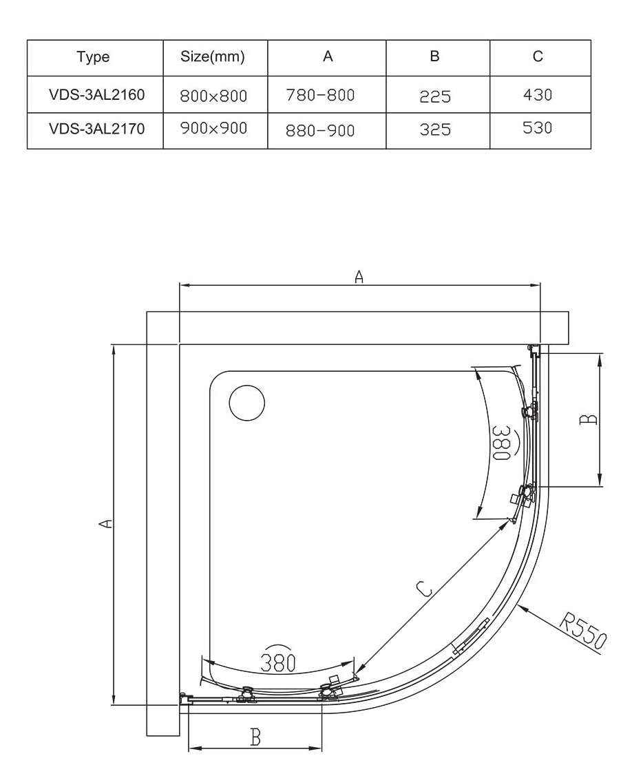 Душевой уголок Vincea Alpha VSQ-3AL800MT 80x80 хром, текстурное