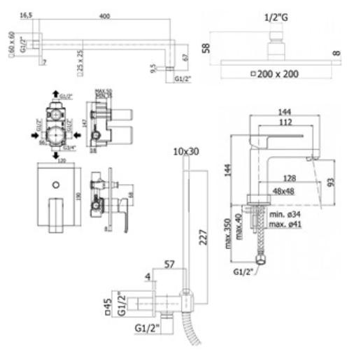 Душевой набор Paffoni Elle KITEL015CR071 душ 20 см, хром