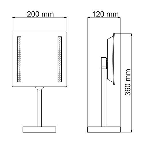 Зеркало косметическое WasserKRAFT K-1007 увеличительное, LED-подсветка