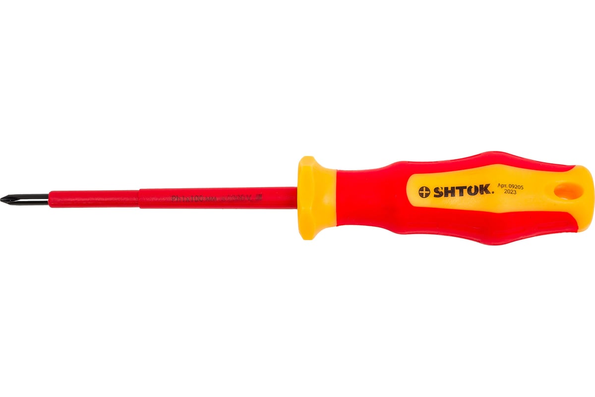 Диэлектрическая крестовая отвертка SHTOK 1000В Ph1x100 мм 09205