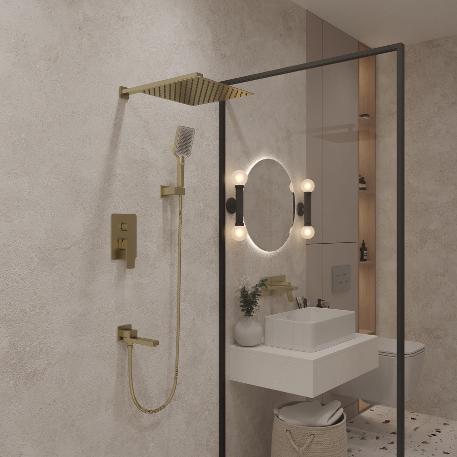Душевой набор Oliveeka D-Line OL-939003-BG золото матовое